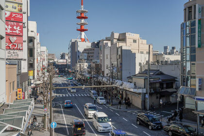 横須賀市久里浜エリアの街並み