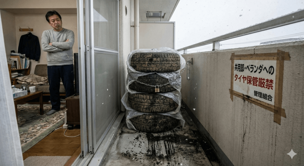 冬用タイヤの保管場所に困っている