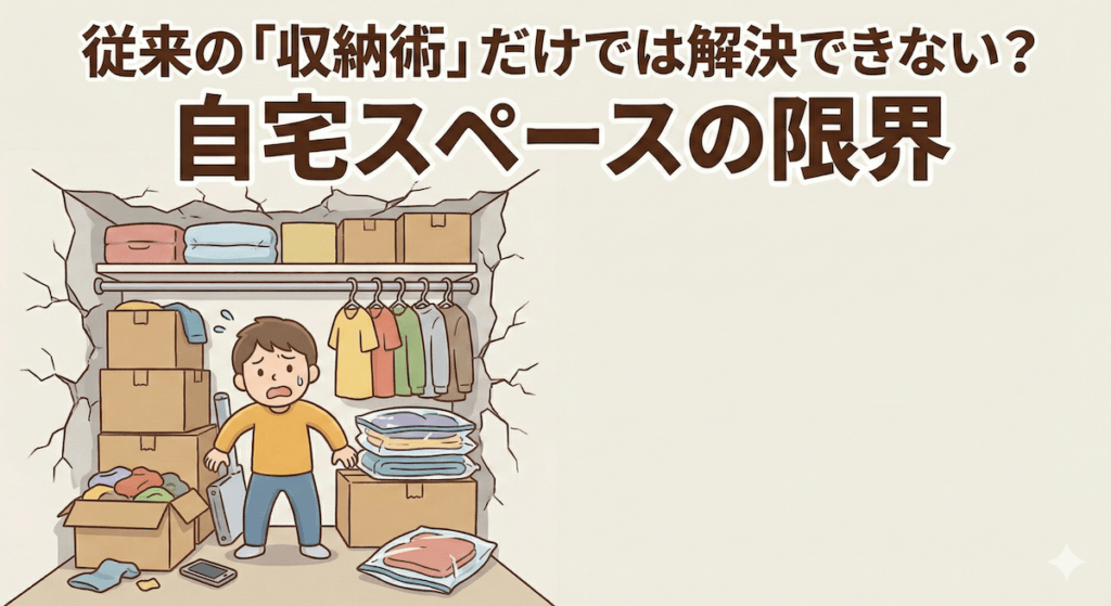 自宅スペースだけでは限界イラスト