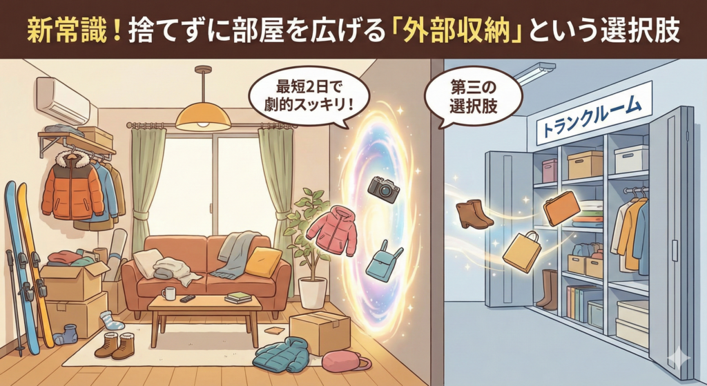 捨てずに部屋を広げる外部収納