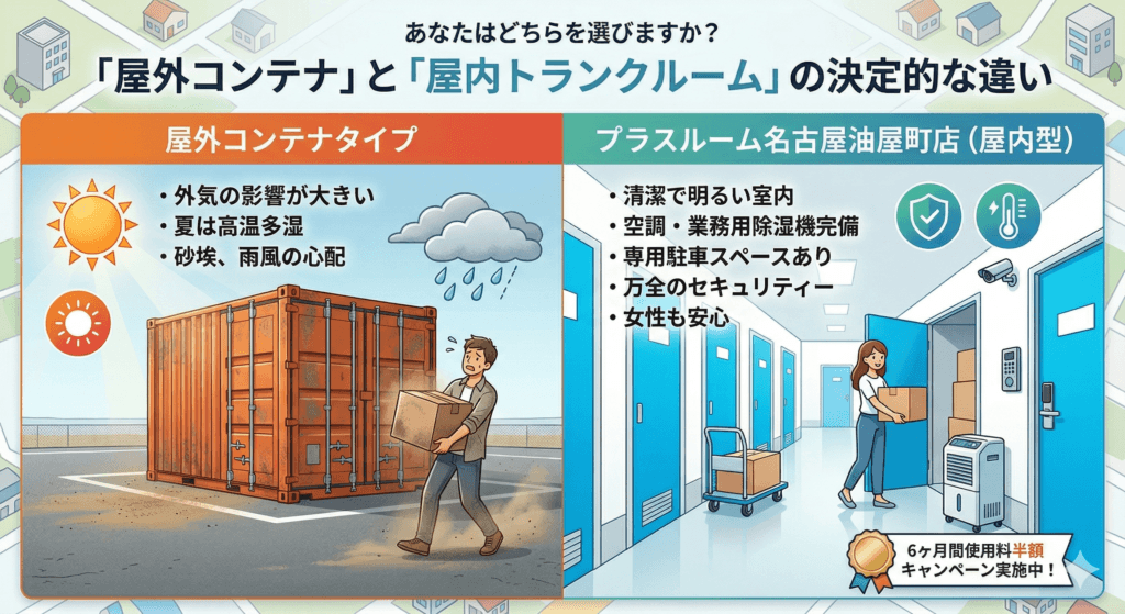 屋内型と屋外型トランクルームの違い
