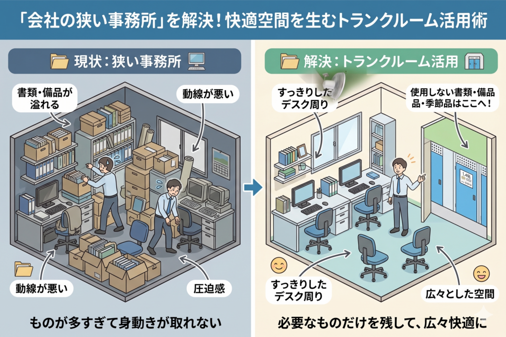 事務所が狭い解決方法はトランクルーム