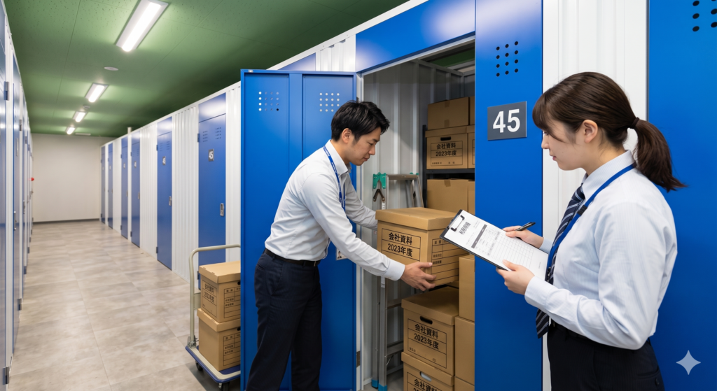社員がトランクルームを活用している